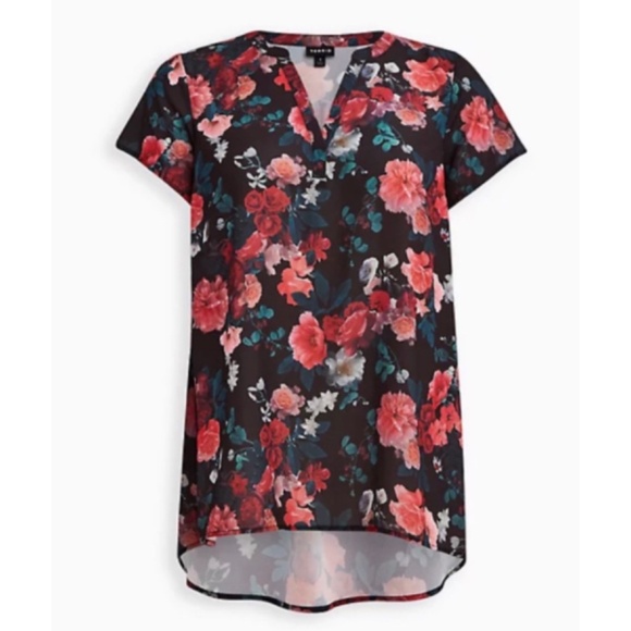 *SOLD* 🆕 Black Floral Georgette Hi-Low Tunic Top 3 3X 22 24 NWT Torrid New! - Picture 5 of 6